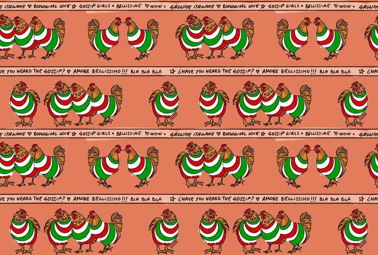 HookedOnWalls ENRIQUEZLAND GALLINE ITALIANE 25511 Behang