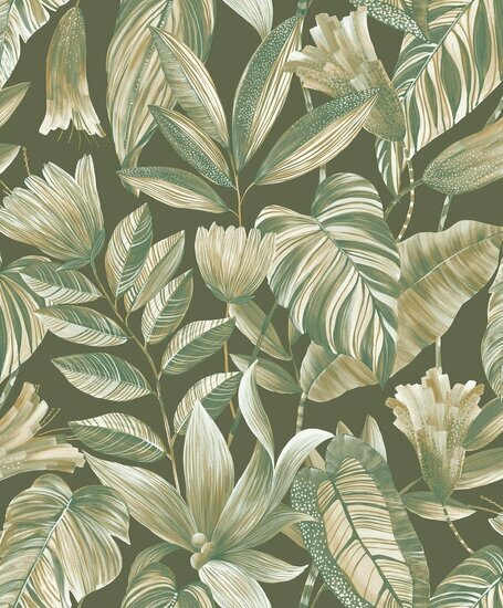 HookedOnWalls GINKGO IKEBANA 21912 Groen Behang