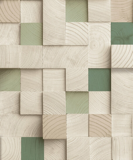 Dutch Wallcoverings Artifice M801-04 Beige / Groen Behang