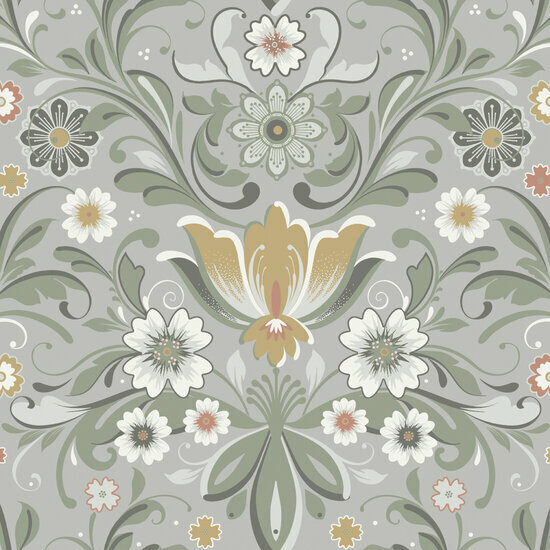 Dutch First Class Midbec Sunnano 24113 - Beige / Geel Behang