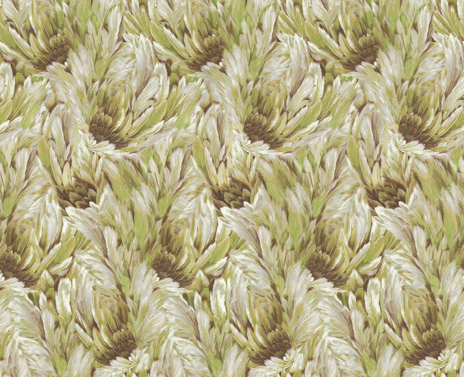 Dutch First Class Roberto Cavalli 9 21008 - Groen / Wit / Bruin Metallic Behang