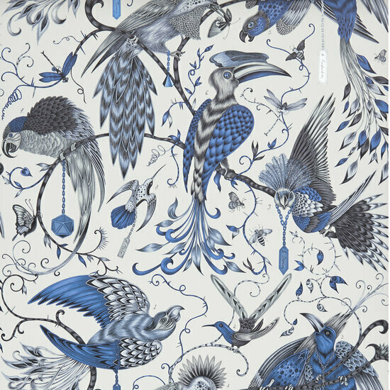 Clarke &amp; Clarke Animalia W0099/01 - Blauw Behang