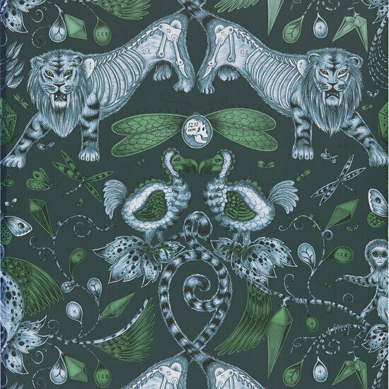 Clarke &amp; Clarke Animalia W0100/04 - Blauw Behang