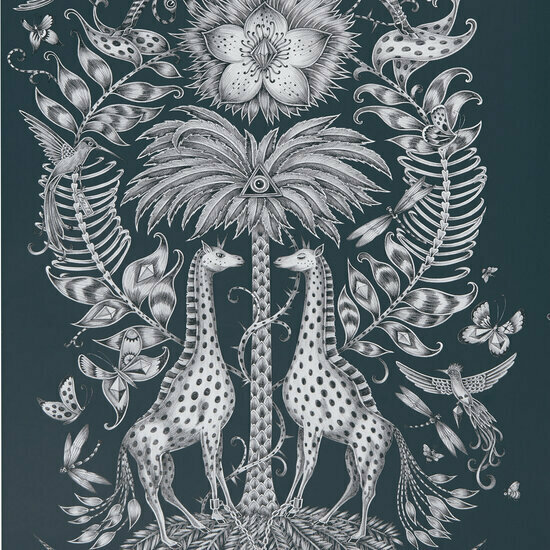 Clarke &amp; Clarke Animalia W0102/06 - Blauw Behang