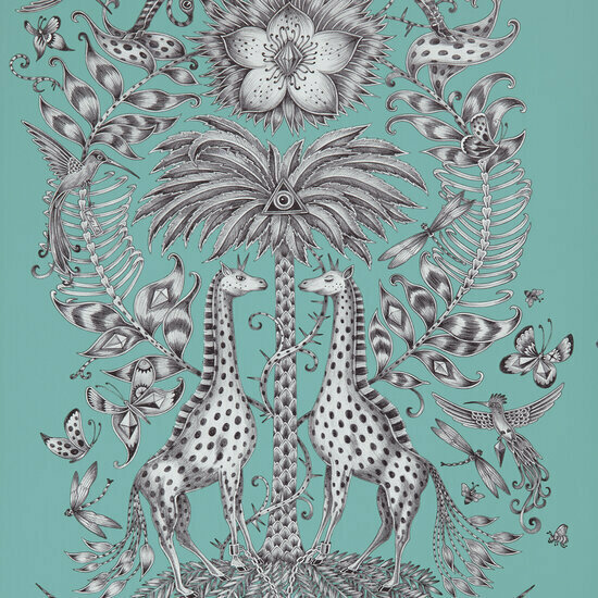 Clarke &amp; Clarke Animalia W0102/08 - Groen Behang