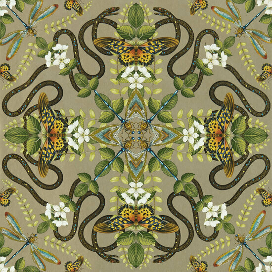 Clarke &amp; Clarke Botanical Wonders W0129/02 - Groen Behang