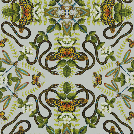 Clarke &amp; Clarke Botanical Wonders W0129/04 - Blauw Behang