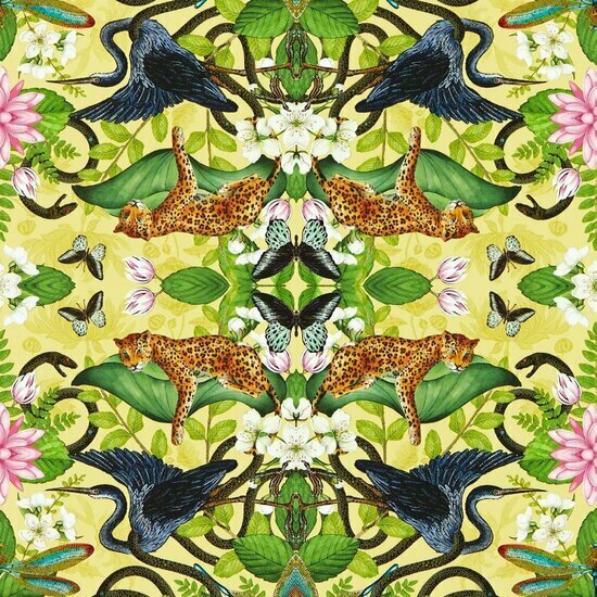 Clarke &amp; Clarke Botanical Wonders W0136/01 - Geel Behang