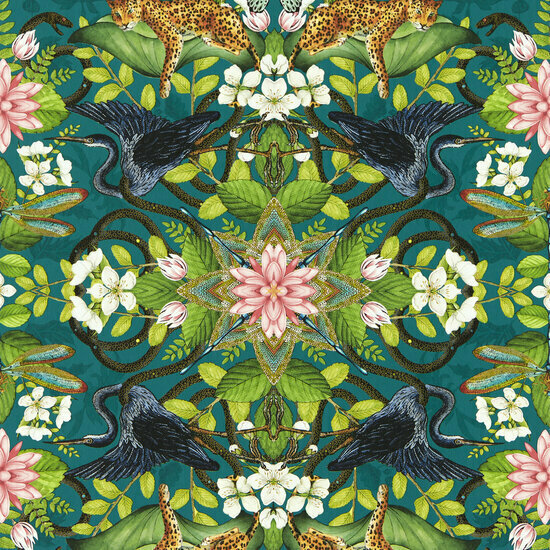 Clarke &amp; Clarke Botanical Wonders W0136/03 - Groen Behang