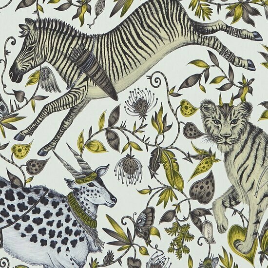 Clarke &amp; Clarke Wilderie W0119/04 - Geel Behang