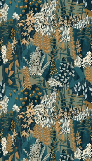 Casamance Jardin Félicia - Blauw 76570406 Behang