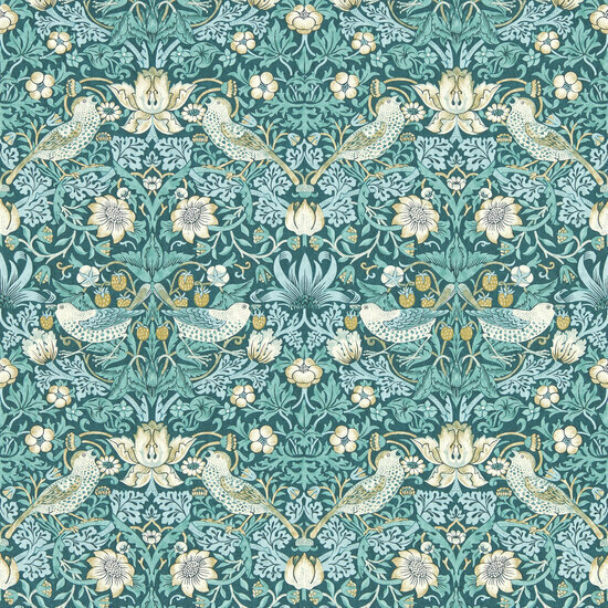 Clarke &amp; Clarke William Morris Designs - Blauw W0171/06 Behang