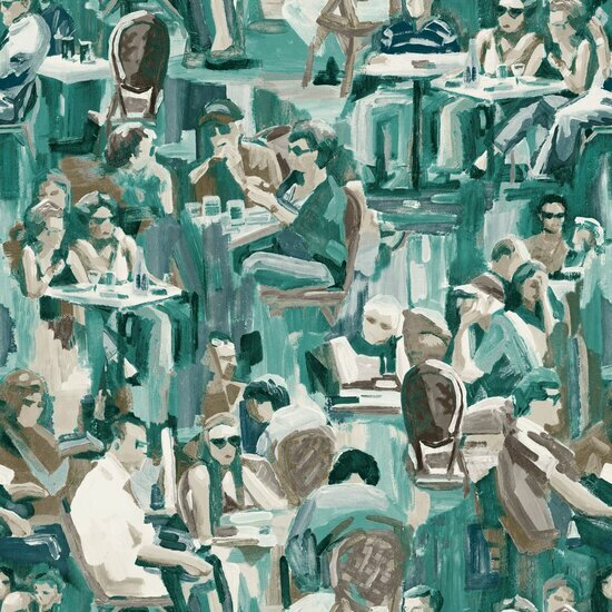 Origin Wallcoverings Wunderkammer 347422 - Blauw / Groen Behang