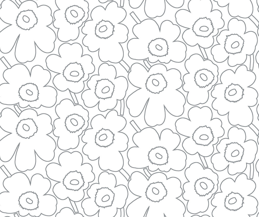 HookedOnWalls Marimekko Volume 07 (incl. Gratis Lijm*) 25916 Grijs / Metallic Zilver