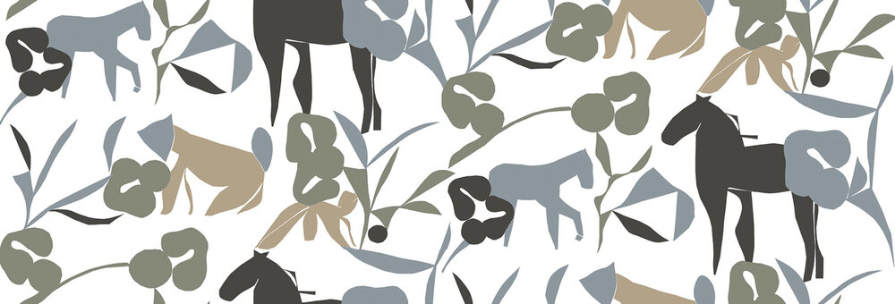 HookedOnWalls Marimekko Volume 07 (incl. Gratis Lijm*) 25927 Grijs / Zwart / Beige / Cr&egrave;me / Taupe