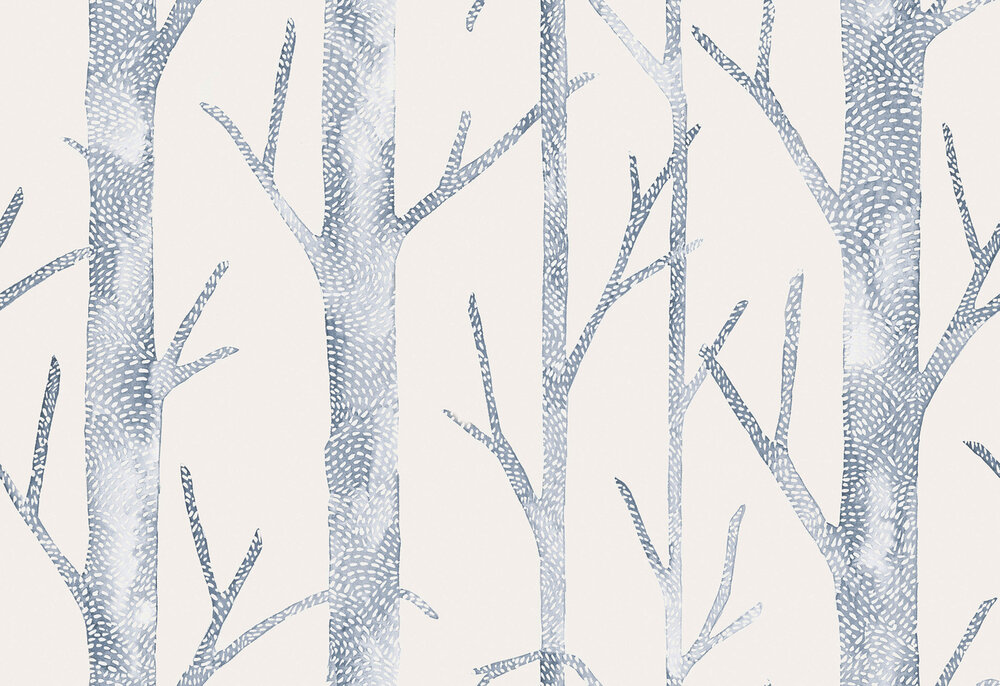 HookedOnWalls Scalamandre (incl. Gratis Lijm*) JV26047 Cr&egrave;me / Blauw