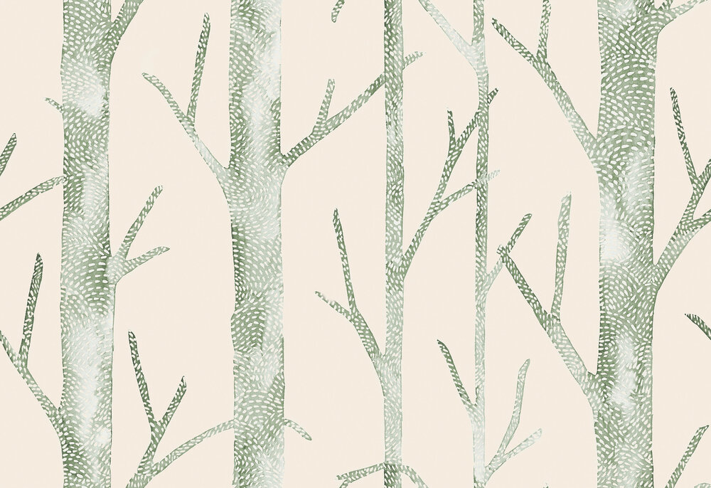 HookedOnWalls Scalamandre (incl. Gratis Lijm*) JV26048 Cr&egrave;me / Groen