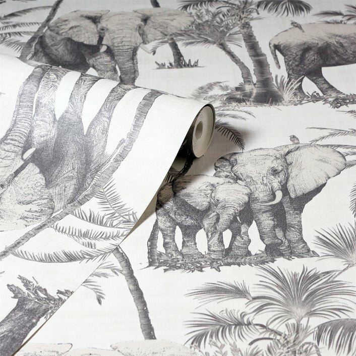 Arthouse Signature Collection behang Safari Elephant Charcoal 296700