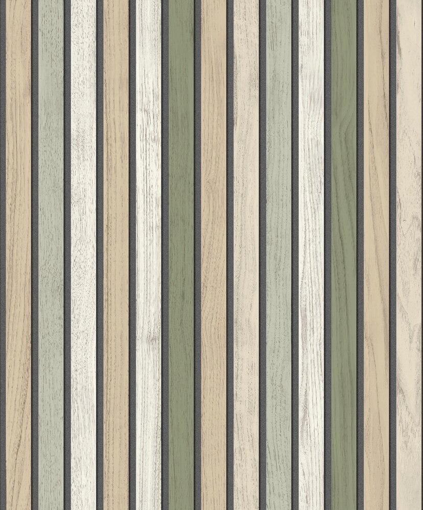 Dutch Wallcoverings Illusion B312-04 Groen / Beige / Wit