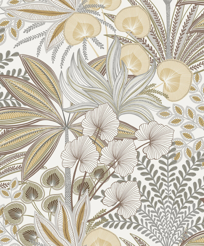 Dutch Wallcoverings Karuna A69002 - Beige / Groen