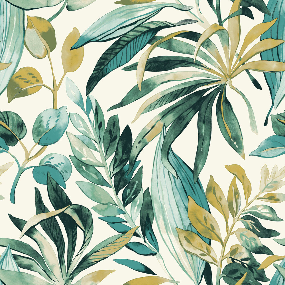 Dutch Wallcoverings Karuna A71201 - Wit / Groen / Geel