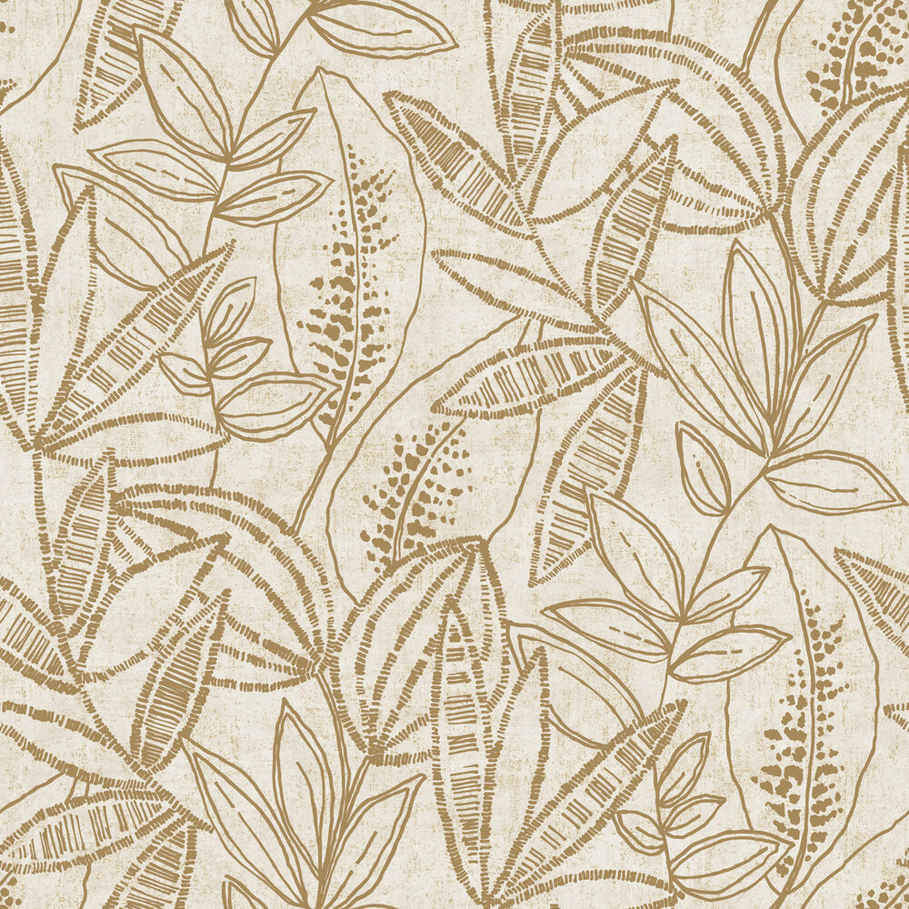 Dutch Wallcoverings Karuna A71801 - Crème / Goud