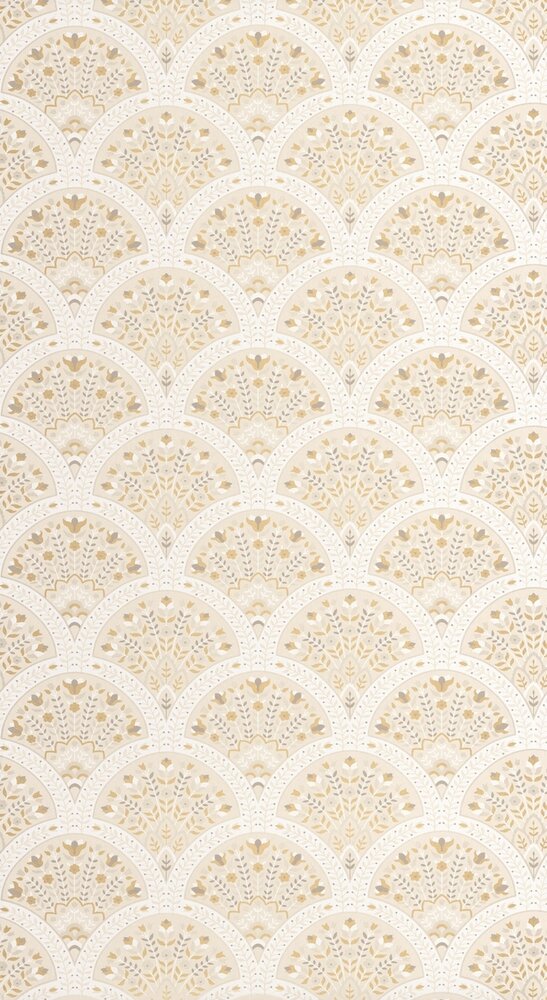 Casadeco Heritage (incl. Gratis Lijm*) HETA201191324 - Cr&egrave;me / Grijs / Goud / Wit