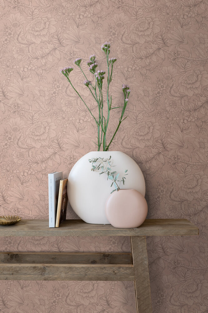 Esta Home Bloemen 139794 (incl. Gratis Lijm*) Terracotta]Roze