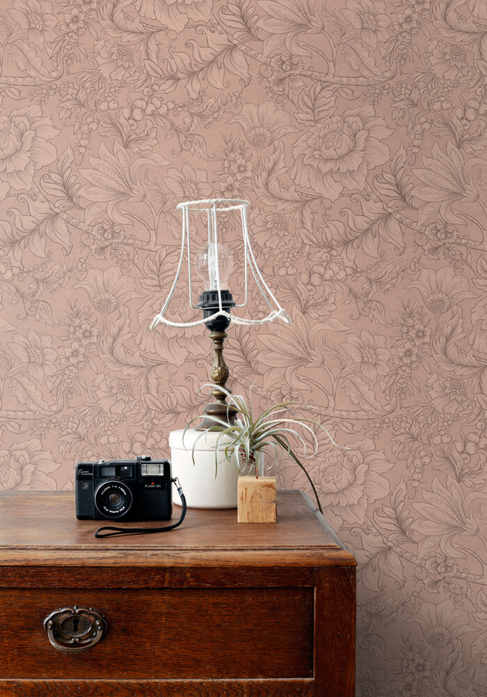 Esta Home Bloemen 139794 (incl. Gratis Lijm*) Terracotta]Roze