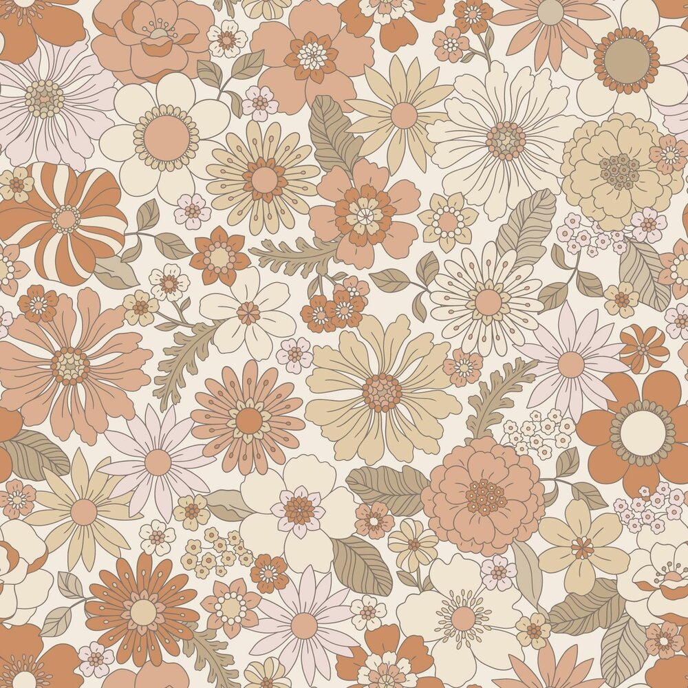 Esta Home Bloemen 131247 (incl. Gratis Lijm*) Terracotta