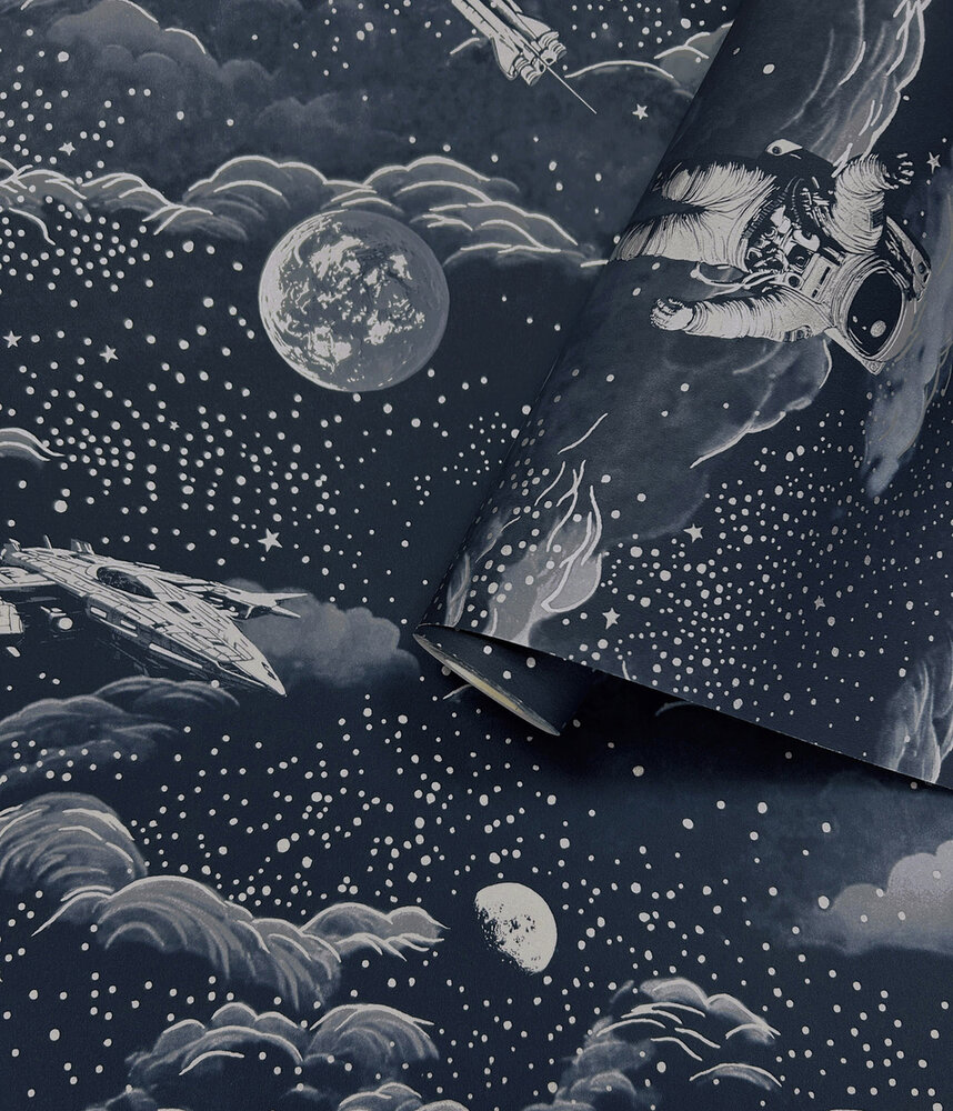 Dutch Wallcoverings Adventure Awaits Blauw Zilver 14051