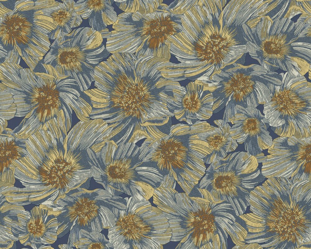 Arte Missoni Home Wallcoverings 05 MI10501  (incl. Gratis Lijm*) Wit / Beige / Blauw