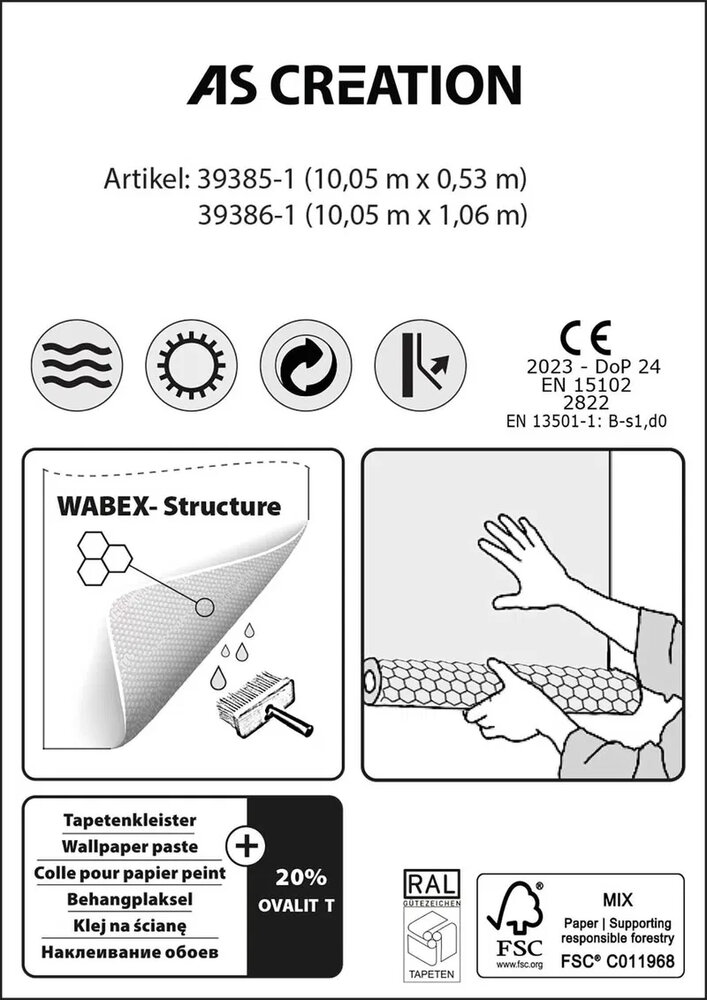 AS Creation Thermowall Vliesbehang 39386-1 (dubbel breed)