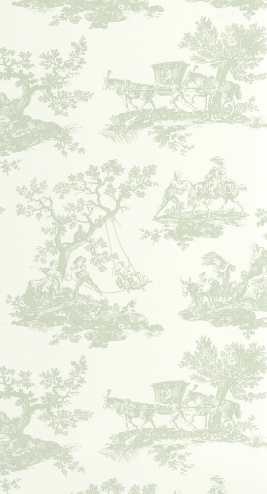 Casadeco Les Belles Toiles De Jouy 2 BTJD201697117 (incl. Gratis Lijm*) Groen