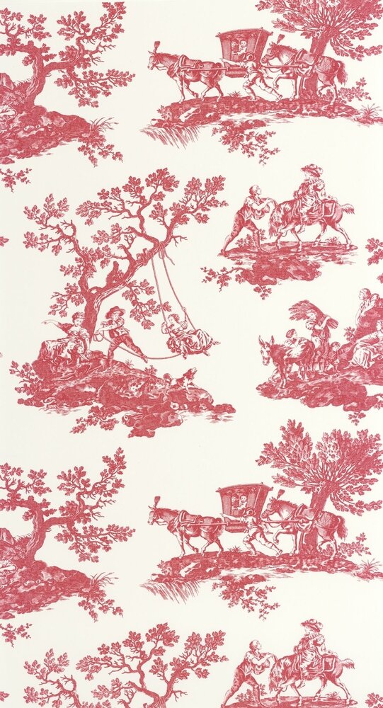 Casadeco Les Belles Toiles De Jouy 2 BTJD201698585 (incl. Gratis Lijm*) Rood