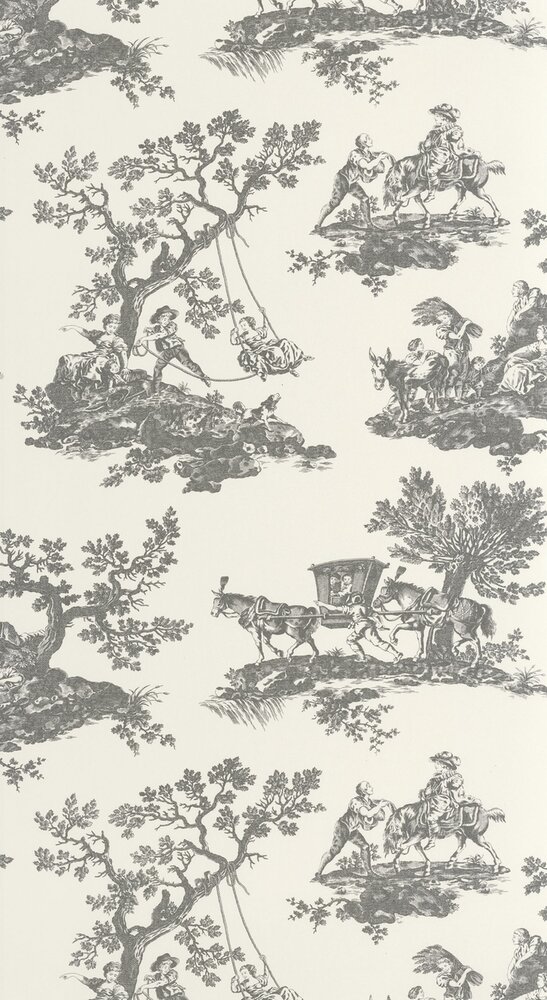Casadeco Les Belles Toiles De Jouy 2 BTJD201699310 (incl. Gratis Lijm*) Zwart