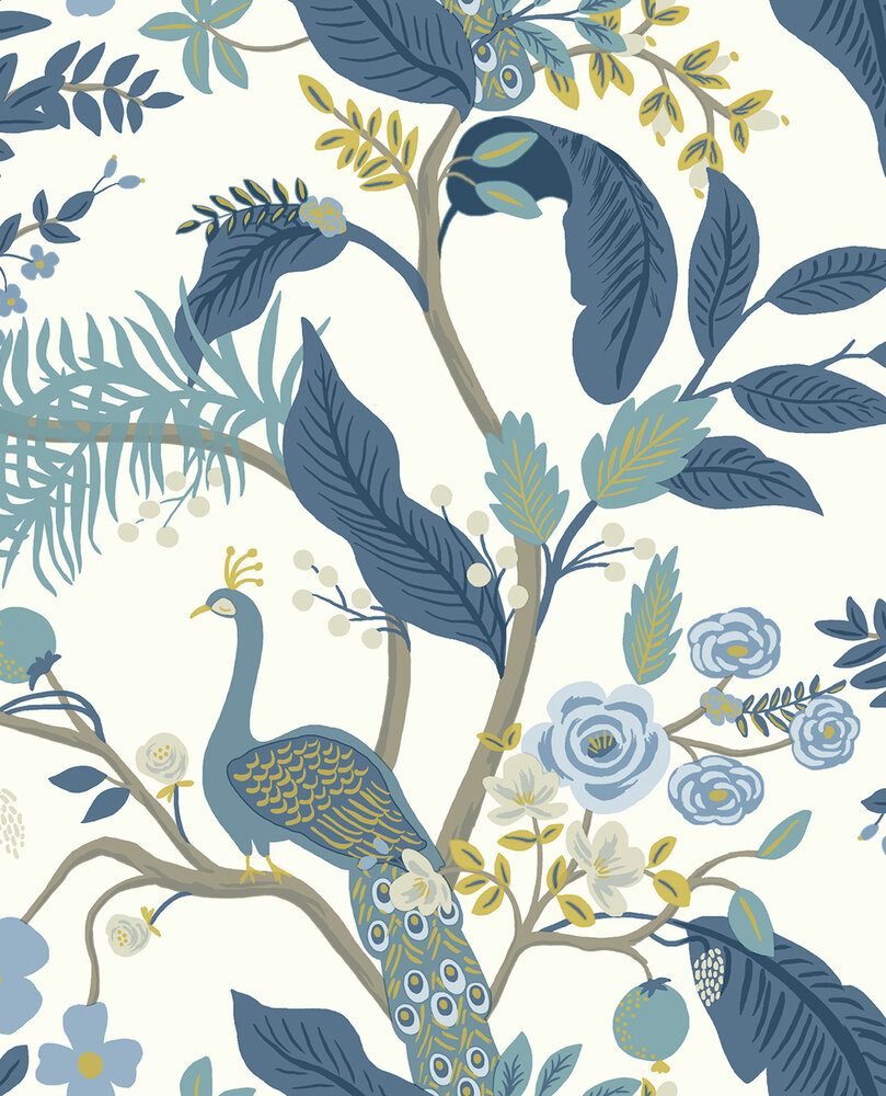 Eijffinger Rifle Paper co. RI5173 (incl. Gratis Lijm*) Wit / Beige / Blauw