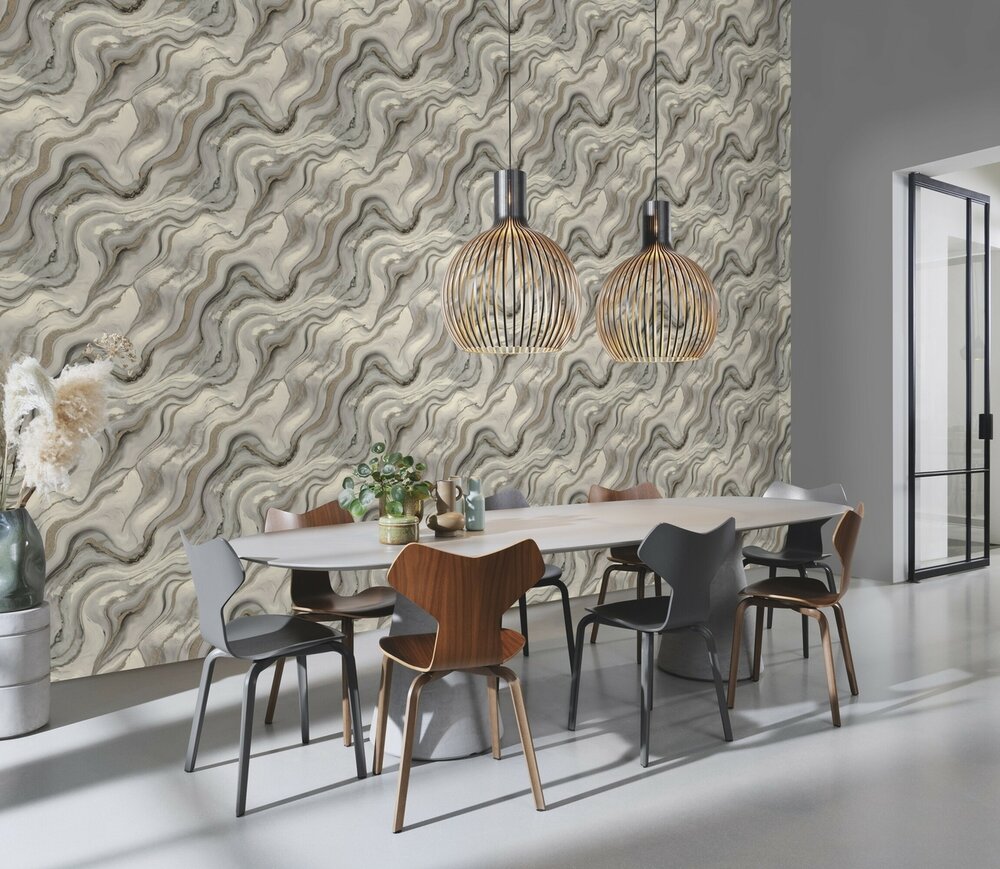 Rasch Factory VI 497625 Grijs / Zilver