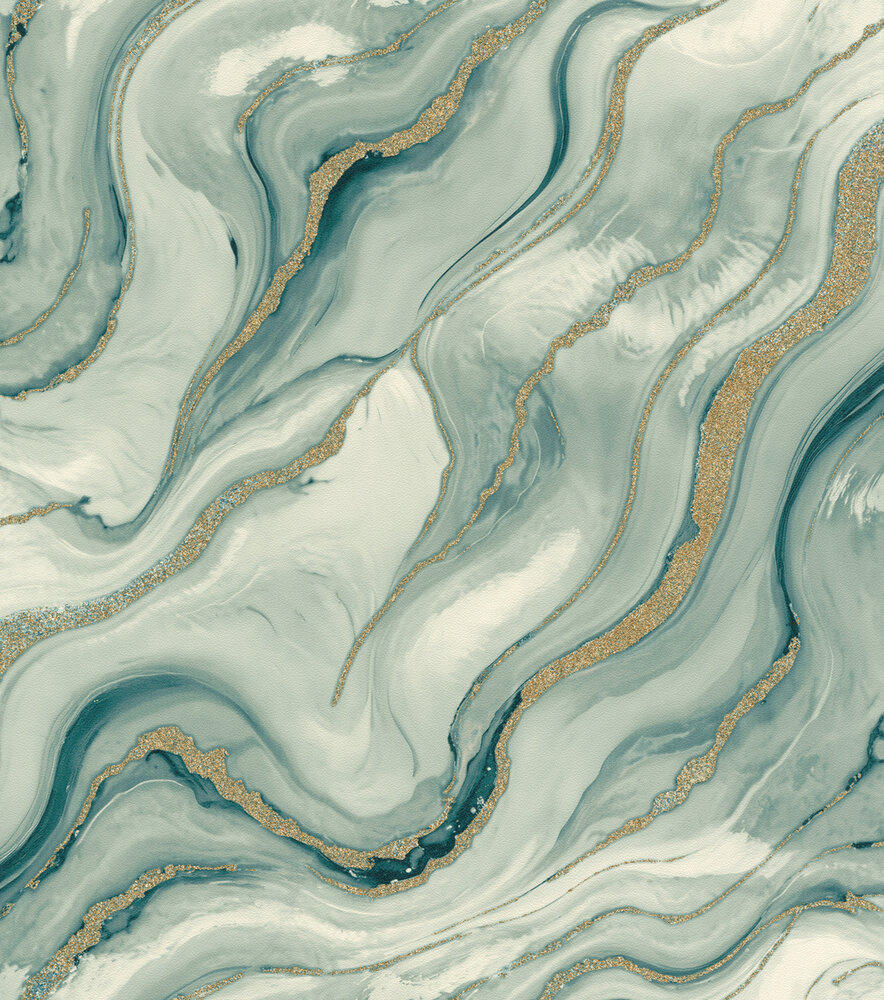 Rasch Factory VI 497632 Wit / Groen / Goud