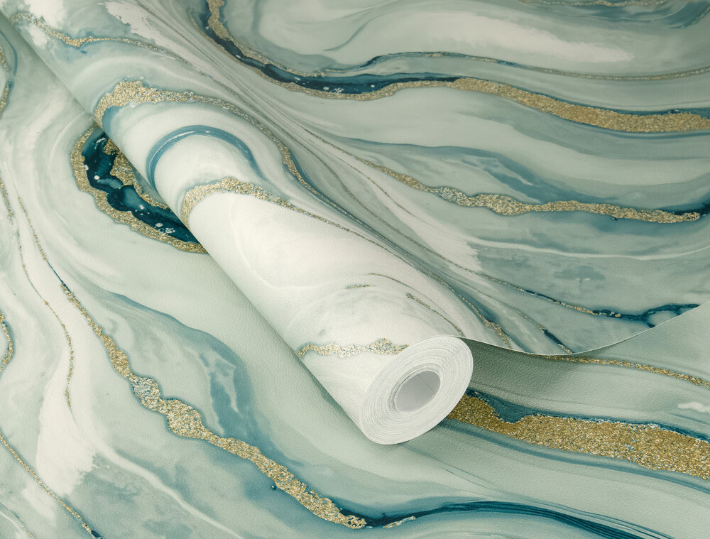 Rasch Factory VI 497632 Wit / Groen / Goud