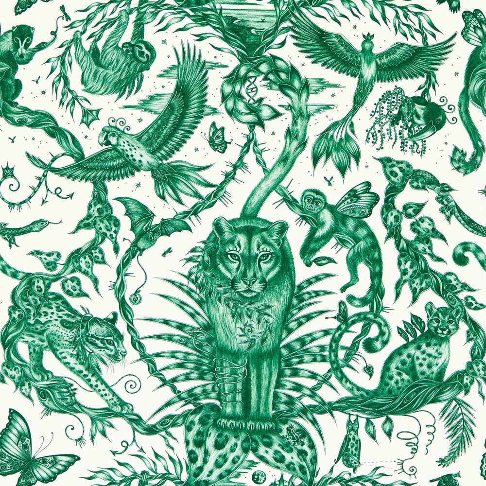 Clarke &amp; Clarke Emma Shipley Mythica Wallcoverings W0213/05 Groen