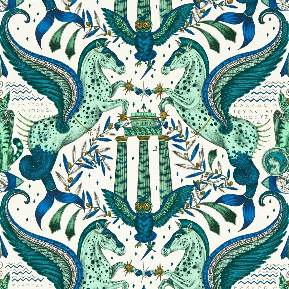 Clarke &amp; Clarke Emma Shipley Mythica Wallcoverings W0215/01 Grijs