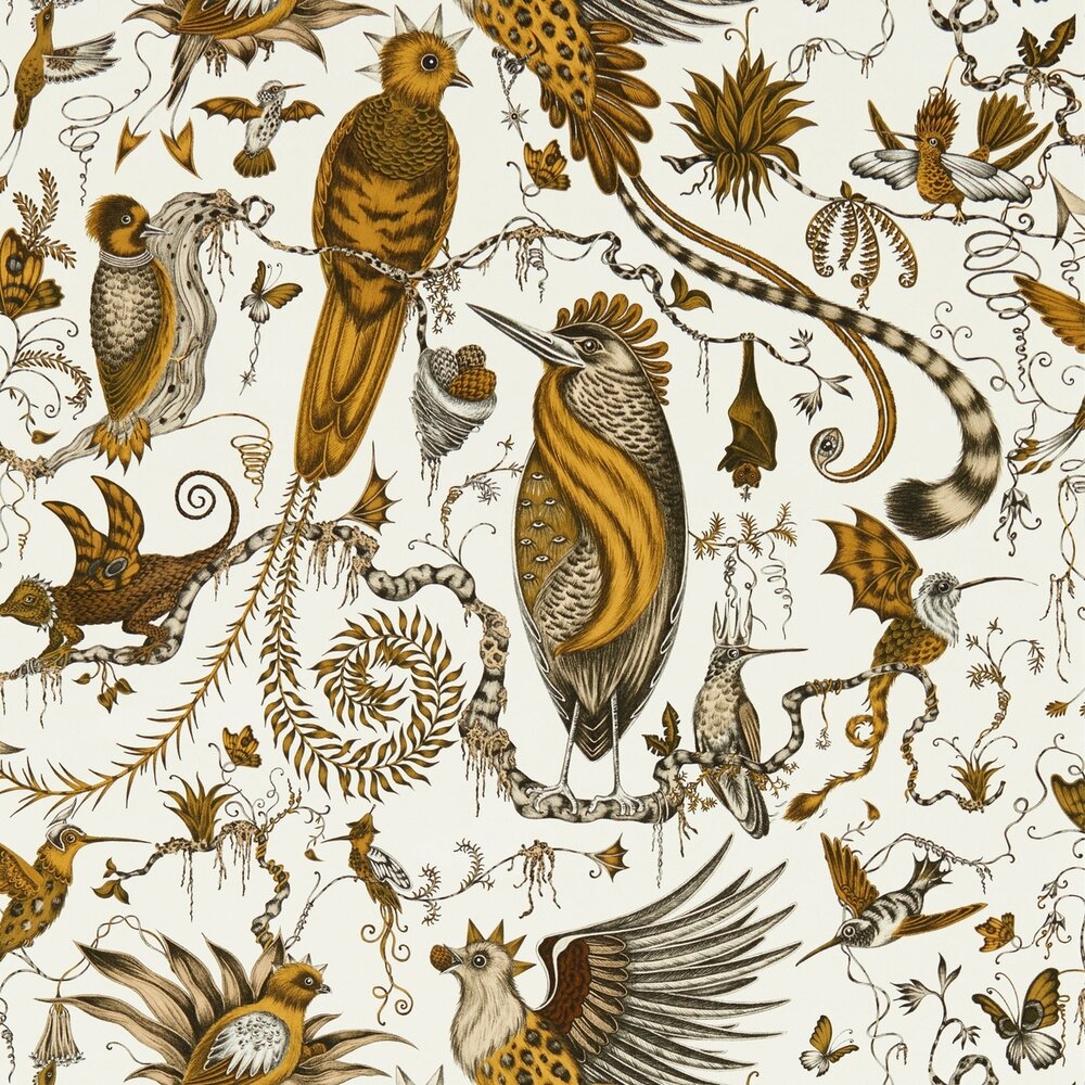 Clarke &amp; Clarke Emma Shipley Mythica Wallcoverings W0217/02 Geel