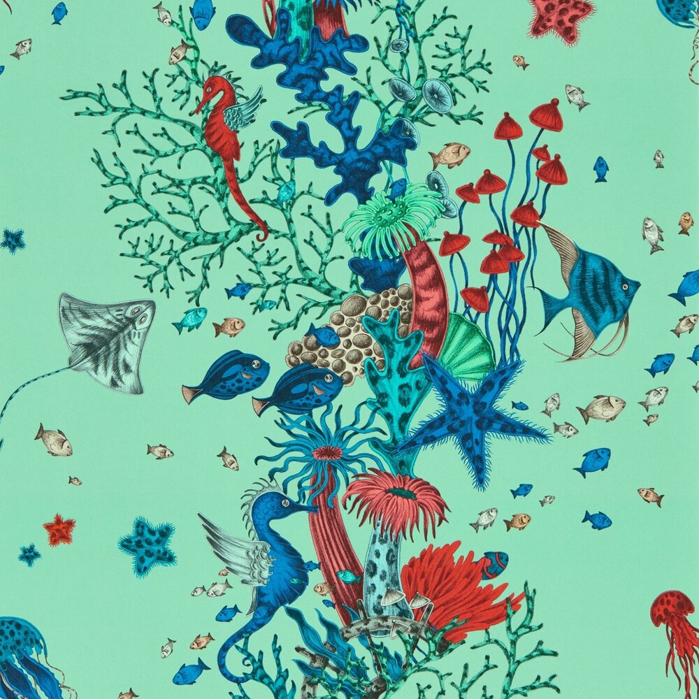 Clarke &amp; Clarke Emma Shipley Mythica Wallcoverings W0218/01 Groen