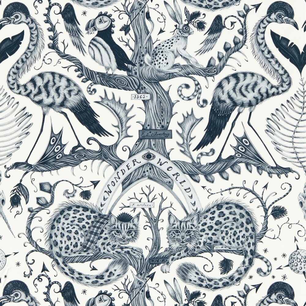 Clarke &amp; Clarke Emma Shipley Mythica Wallcoverings W0219/02 Grijs