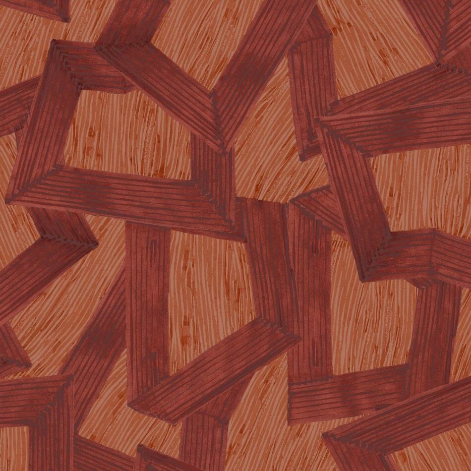 Noordwand Hohenberger Line &amp; Leaf 65795 Rood