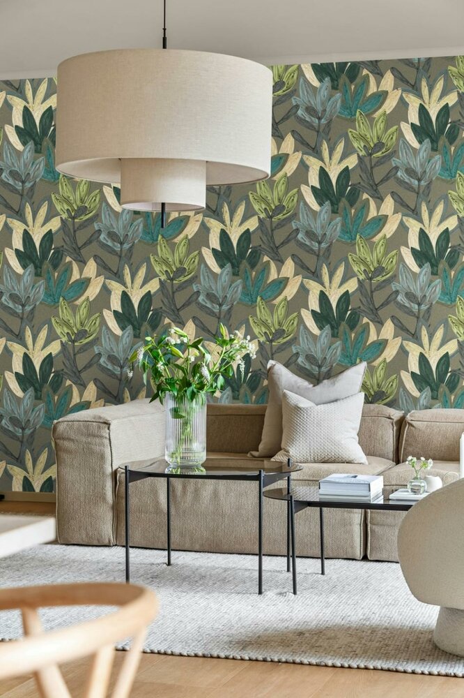 Noordwand Hohenberger Line &amp; Leaf 65800 Blauw