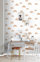 Esta Home Forest Friends Wit Roze Oranje 139253 (incl. Gratis Lijm*) - Wit - Terracotta - Roze - Oranje