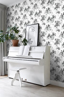 Esta Home Bloemen 138112 (incl. Gratis Lijm*) Zwart Wit