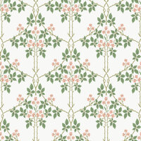 Dutch First Class Hidden Treasures 2 82054 - Wit / groen / rood Behang